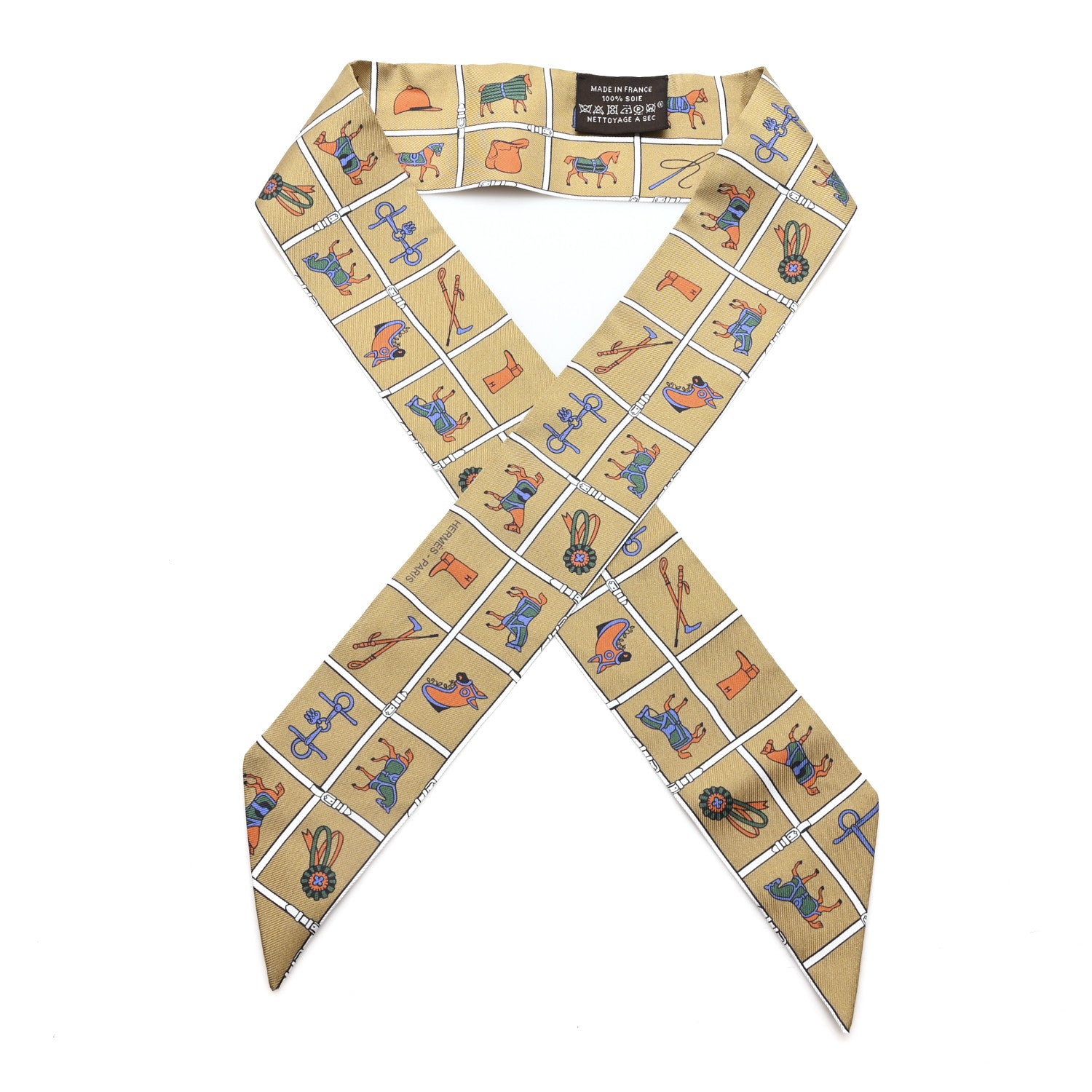 Hermes Silk Couvertures Et Tenues Twilly Mordore White Blue 1 of 3