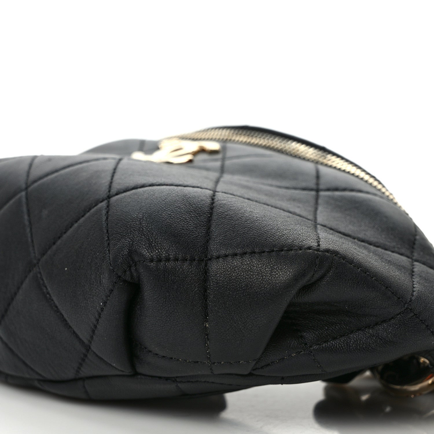 Chanel Lambskin Quilted Resin Bi-Color Waist Bag Fanny Pack Black 9 of 9