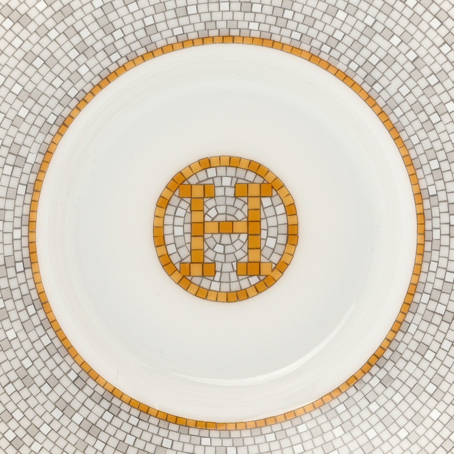 Hermes Porcelain Mosaique Au 24 Gold Coffee Cup and Saucer Set of 2 9 of 12