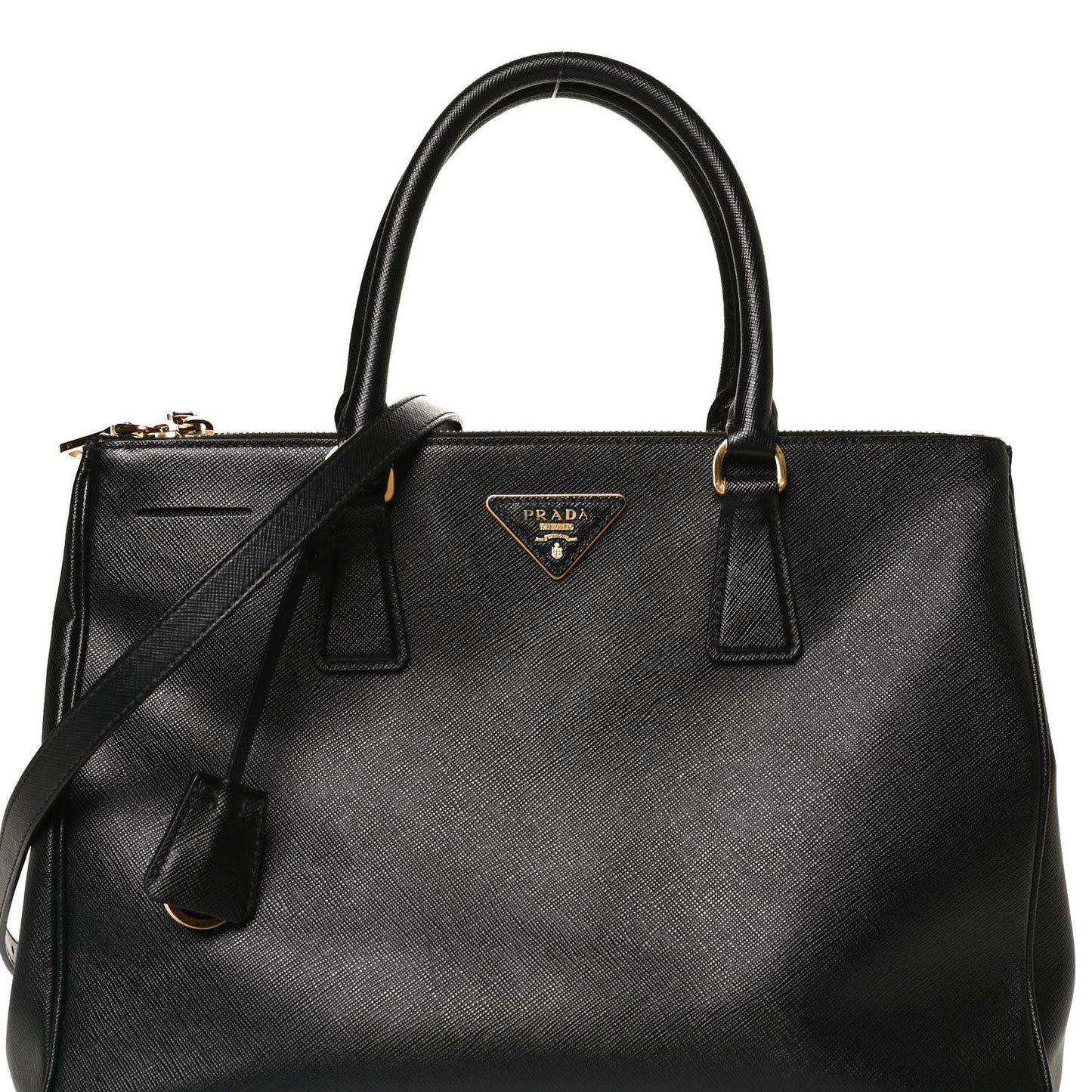 Saffiano Small Galleria Double Zip Tote Black