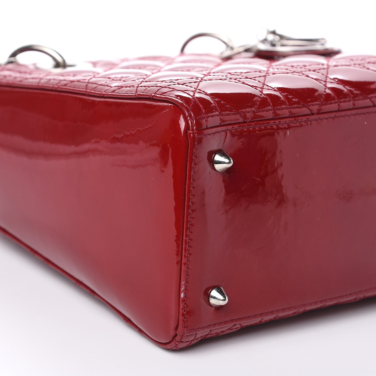 Patent Cannage Medium Lady Dior Red