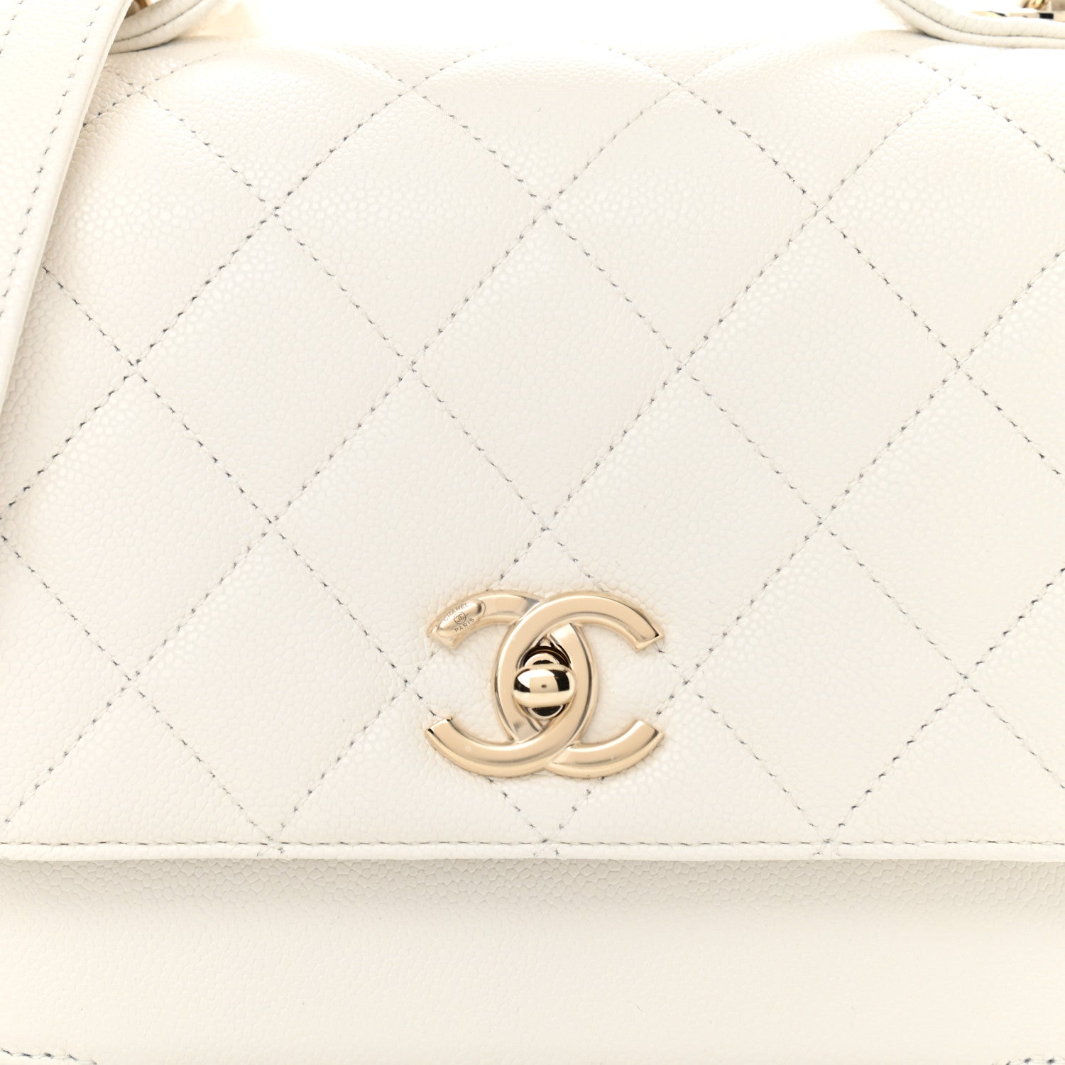 Chanel Caviar Quilted Medium Business Affinity Flap White 8 of 11