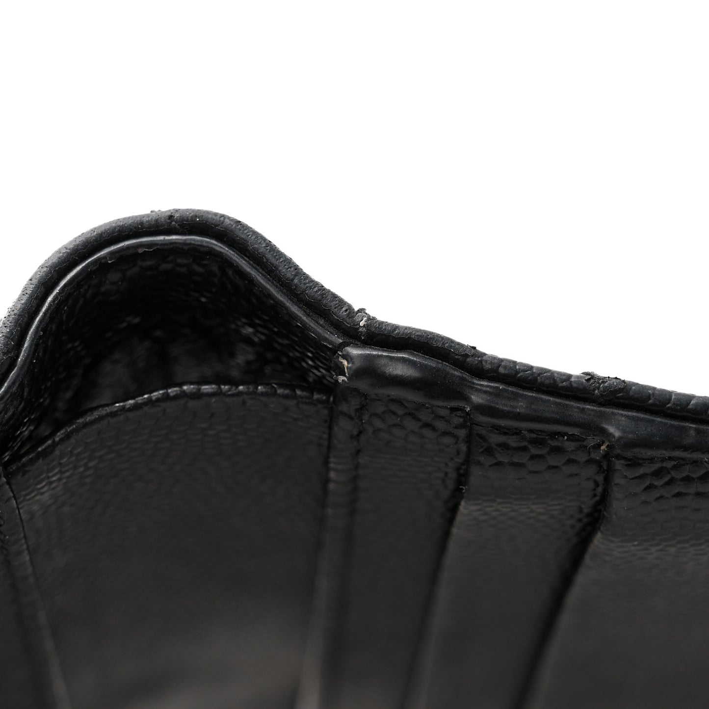 Grain De Poudre Matelasse Chevron Monogram Zipped Two-Part Wallet Black