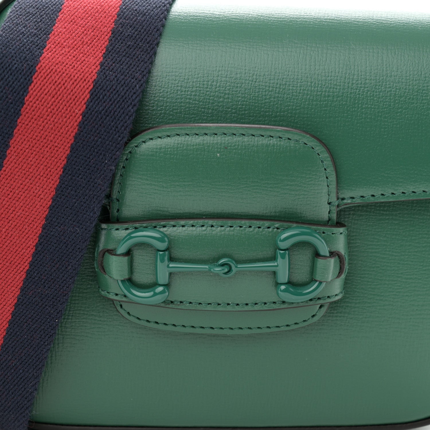 Gucci Azalea Calfskin Web Monochrome Horsebit 1955 Shoulder Bag Emerald 9 of 11