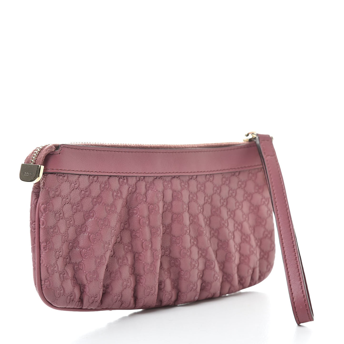 Metallic Guccissima New Britt Wristlet Pink