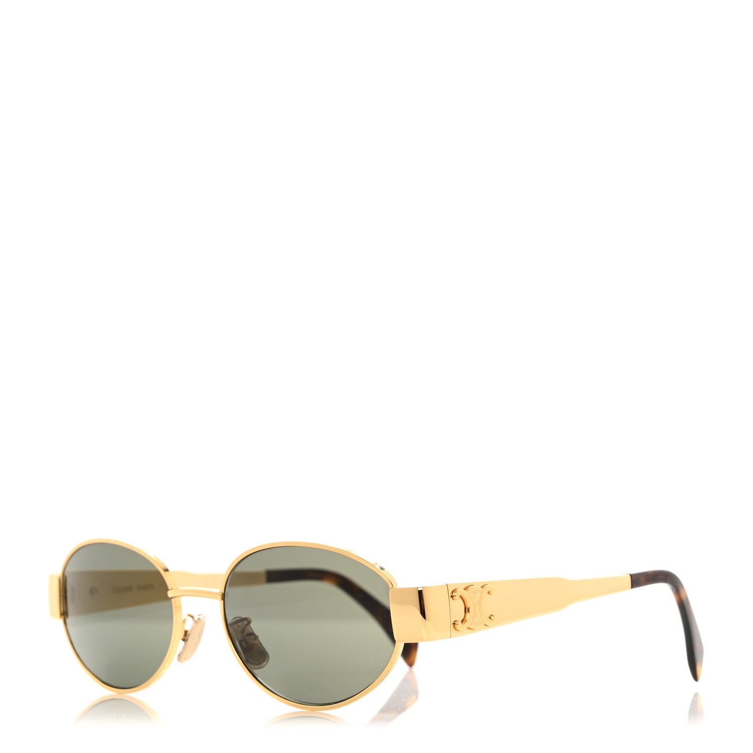 Celine Metal Triomphe 01 Sunglasses CL40235U Gold Green 1 of 7