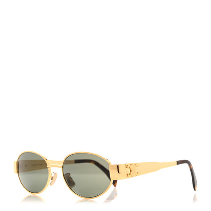 Celine Metal Triomphe 01 Sunglasses CL40235U Gold Green 1 of 7