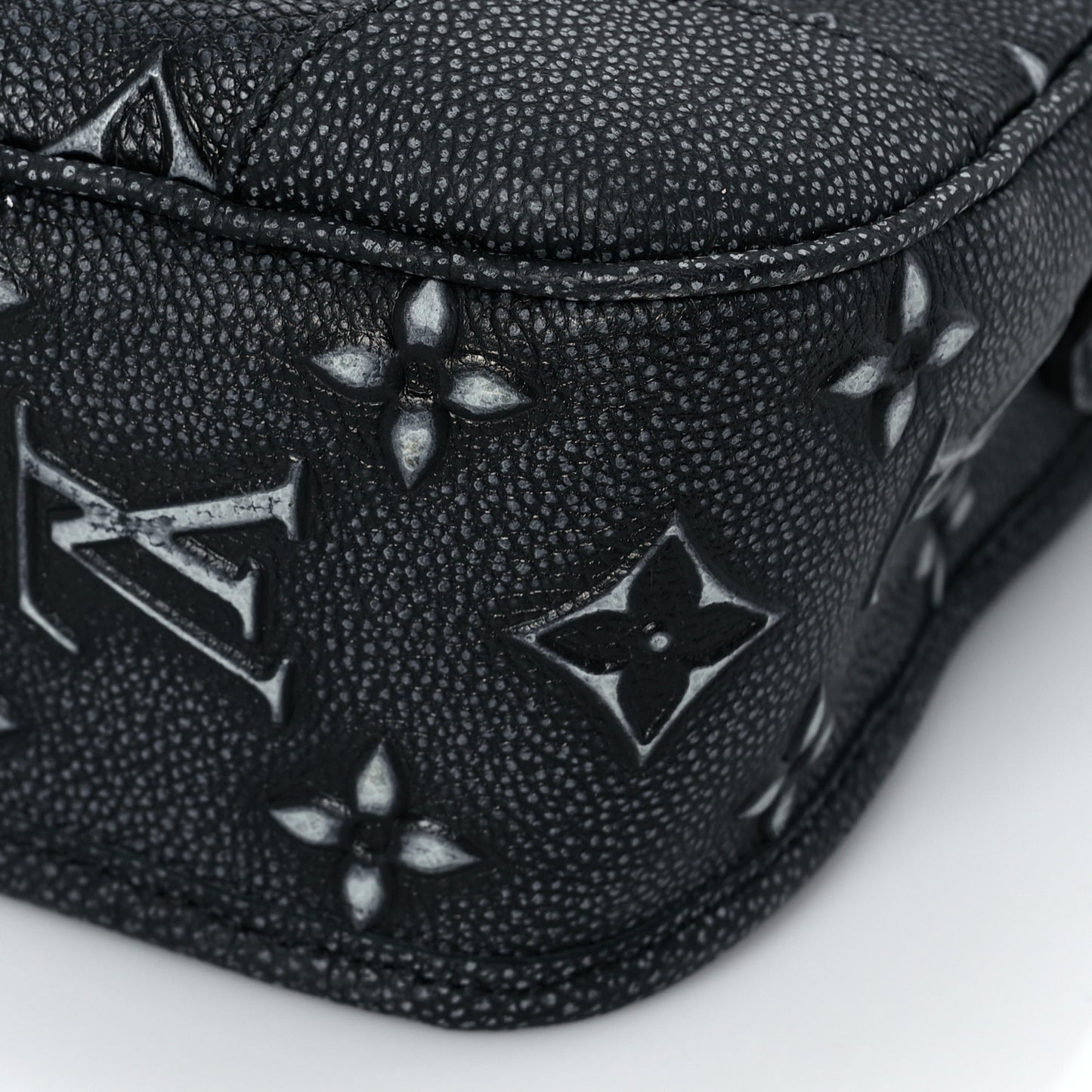 Cowhide Faded Monogram Archy Messenger MM Charcoal
