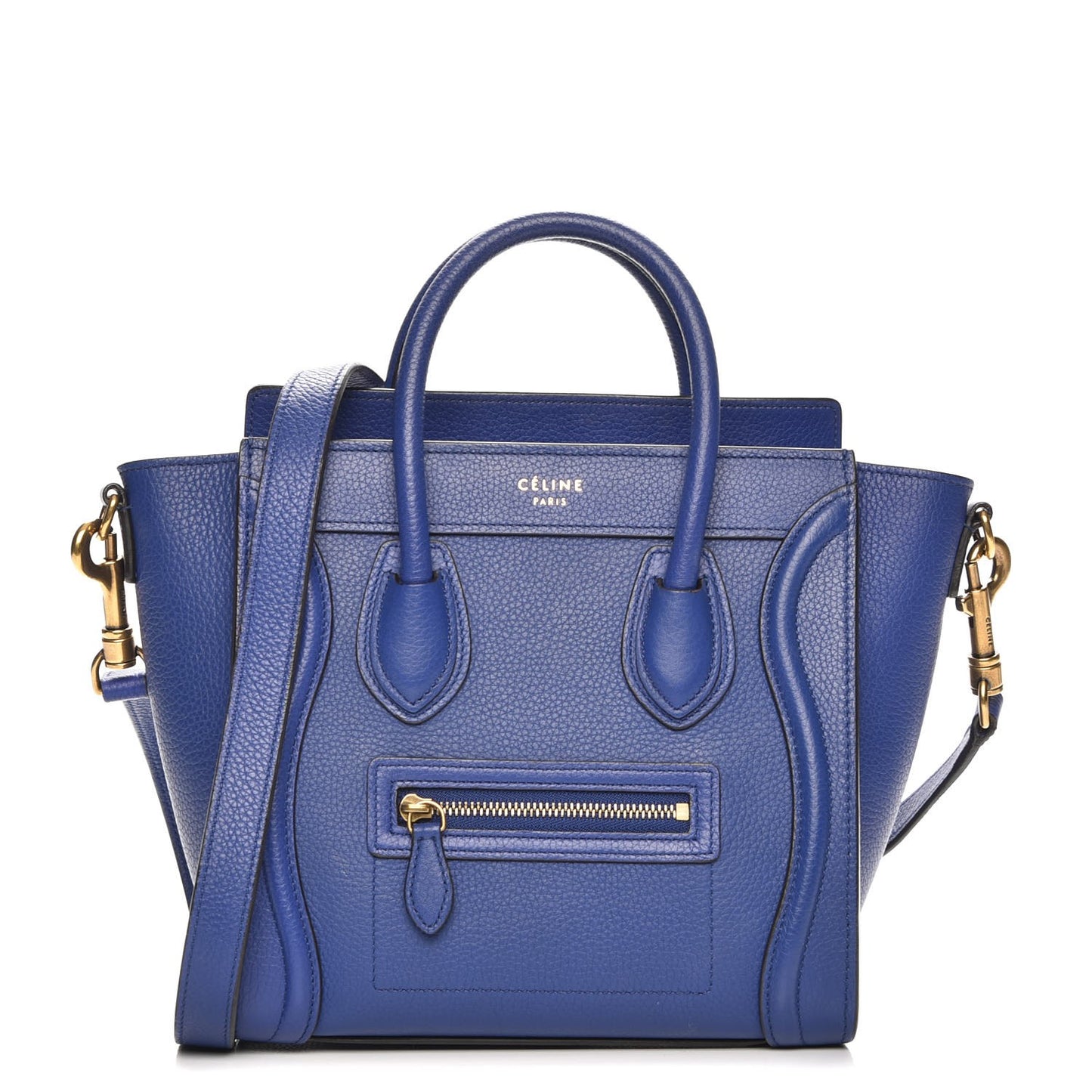 Drummed Calfskin Nano Luggage Indigo