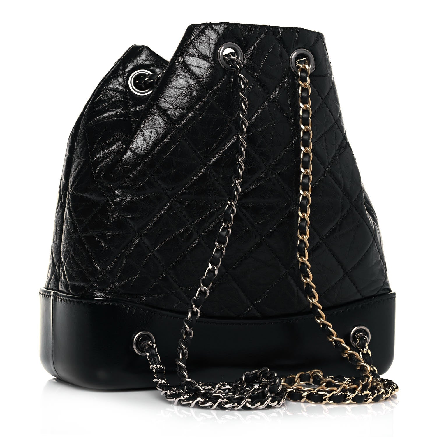 Chanel Aged Calfskin Quilted Small Gabrielle Backpack Black 3 of 8
