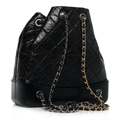 Chanel Aged Calfskin Quilted Small Gabrielle Backpack Black 3 of 8