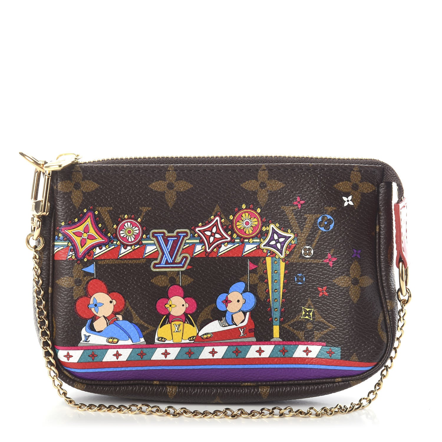 Louis Vuitton Monogram 2020 Christmas Animation Bumper Cars Mini Pochette Accessories Coquelicot 1 of 5
