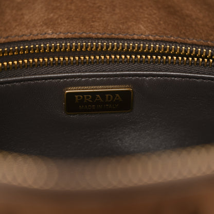 Prada Suede Fringe Galleria Medium Double Zip Tote Cocoa Brown 6 of 13