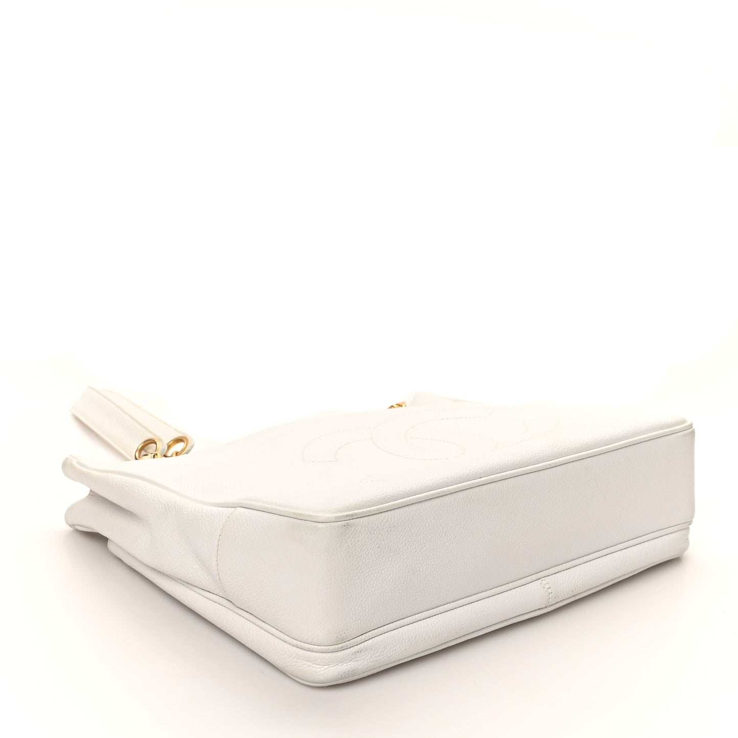Caviar Flap Shoulder Bag White