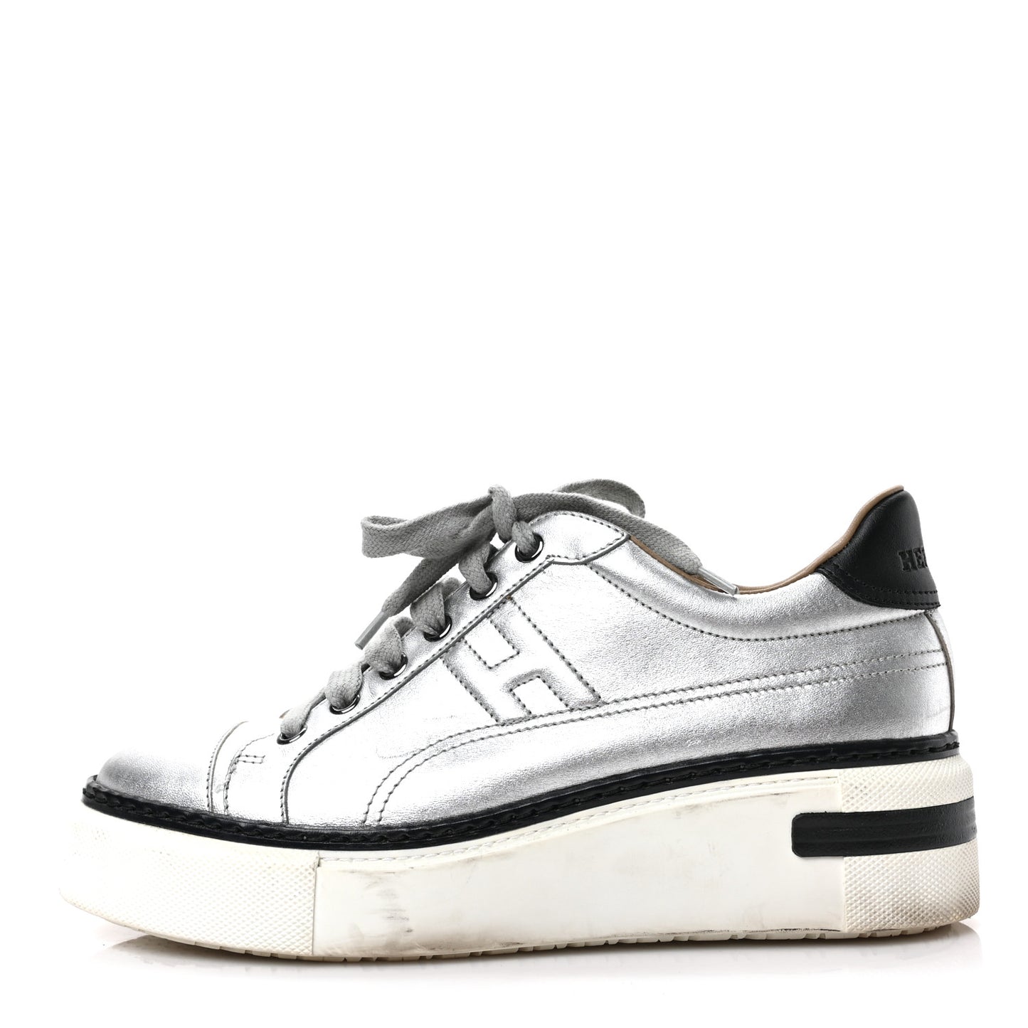 Metallic Womens Polo Sneakers 37 Argente Black