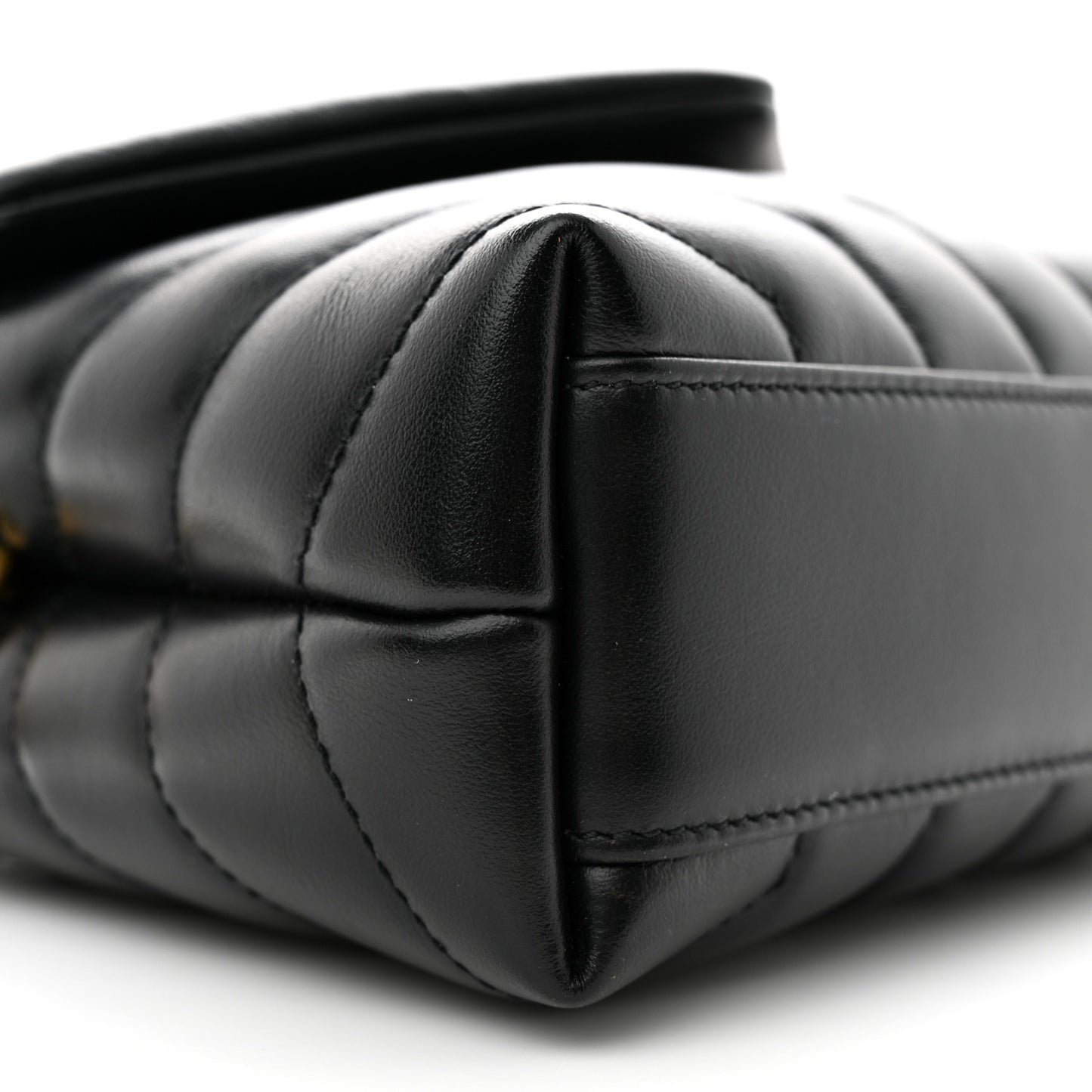 Calfskin Y Quilted Monogram Toy Loulou Crossbody Bag Black