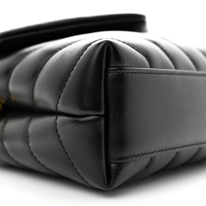 Saint Laurent Calfskin Y Quilted Monogram Toy Loulou Crossbody Bag Black 9 of 11