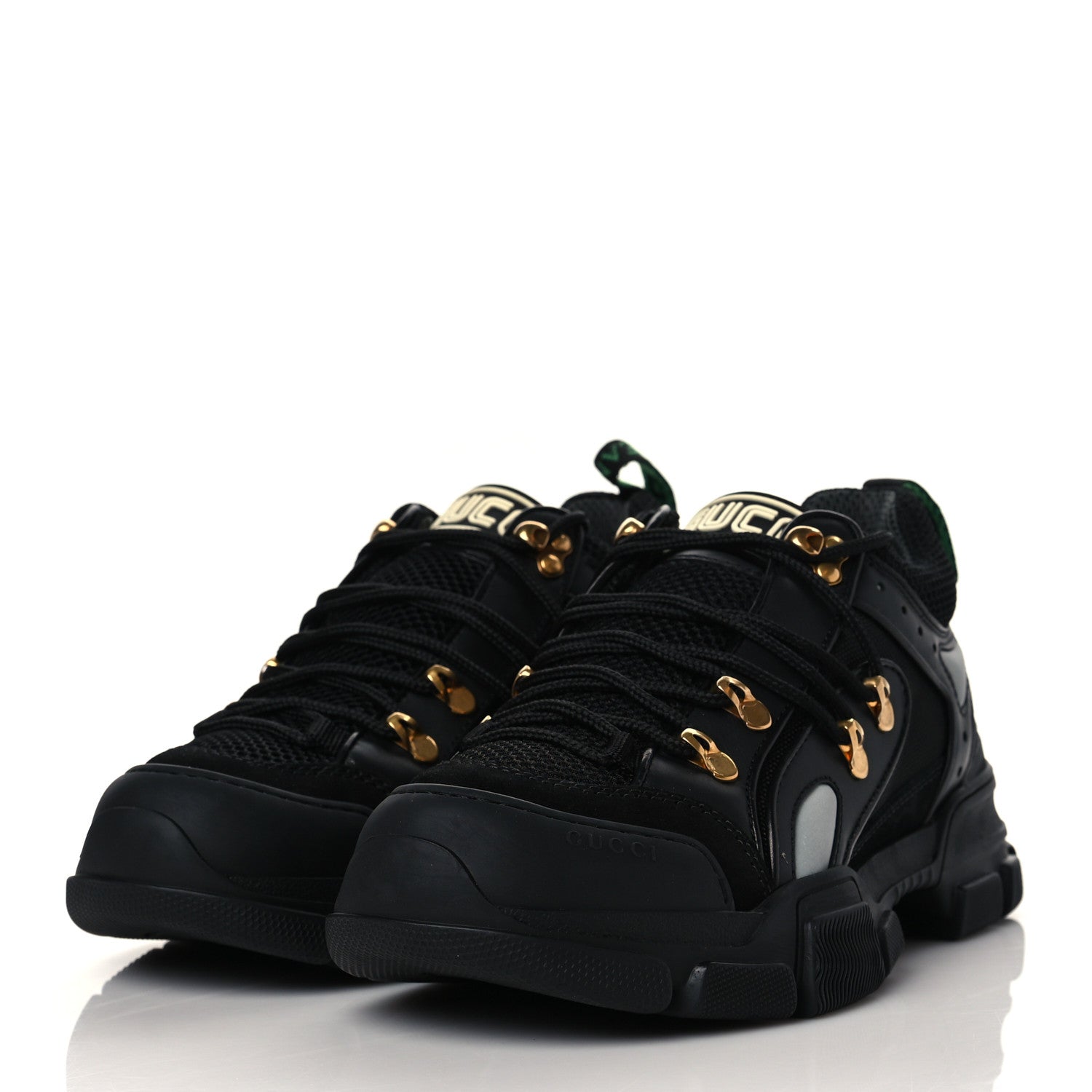 Gucci X SEGA Mesh Suede Calfskin Mens Flashtrek Sneakers 6 Black 3 of 8