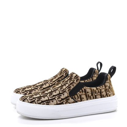 Christian Dior Velvet Oblique Womens Solar Slip On Sneakers 38 Bronze 3 of 10