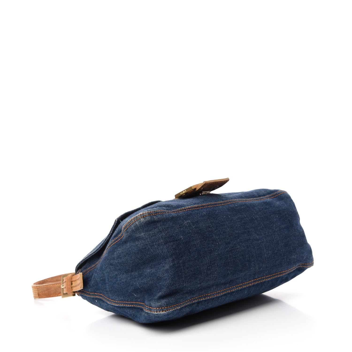 Fendi Denim Lizard Mama Baguette Blue 4 of 10