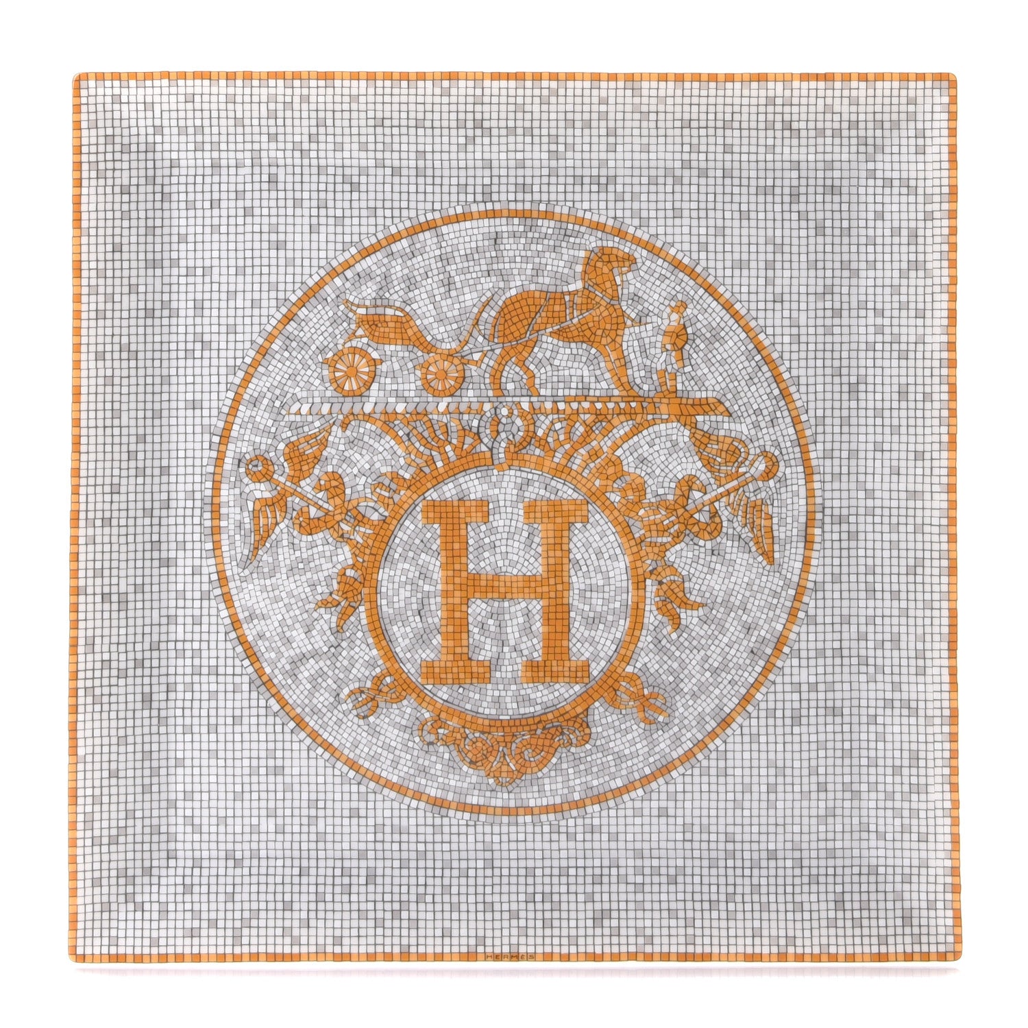 Hermes Porcelain Mosaique au 24 Square Plate 9.1" 1 of 3