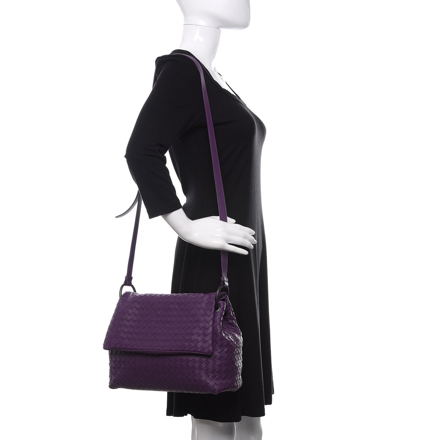 Nappa Intrecciato Flap Shoulder Bag Monalisa