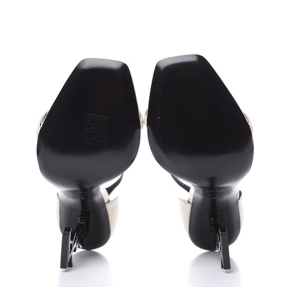 Saint Laurent Patent Calfskin Opyum Sandals 39.5 Neutro 5 of 9