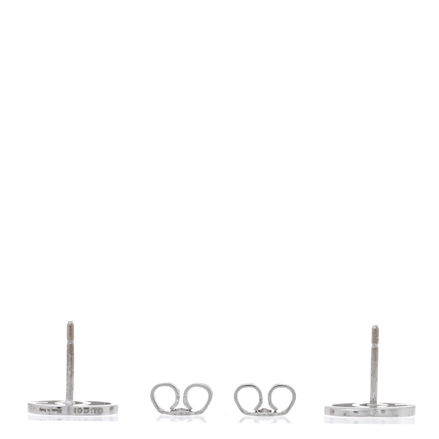 Gucci 18K White Gold GG Tissue Stud Earrings 3 of 4