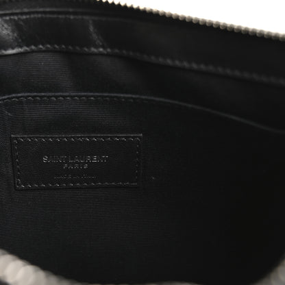 Saint Laurent Calfskin Matelasse Chevron Monogram A5 Wristlet Black 6 of 12