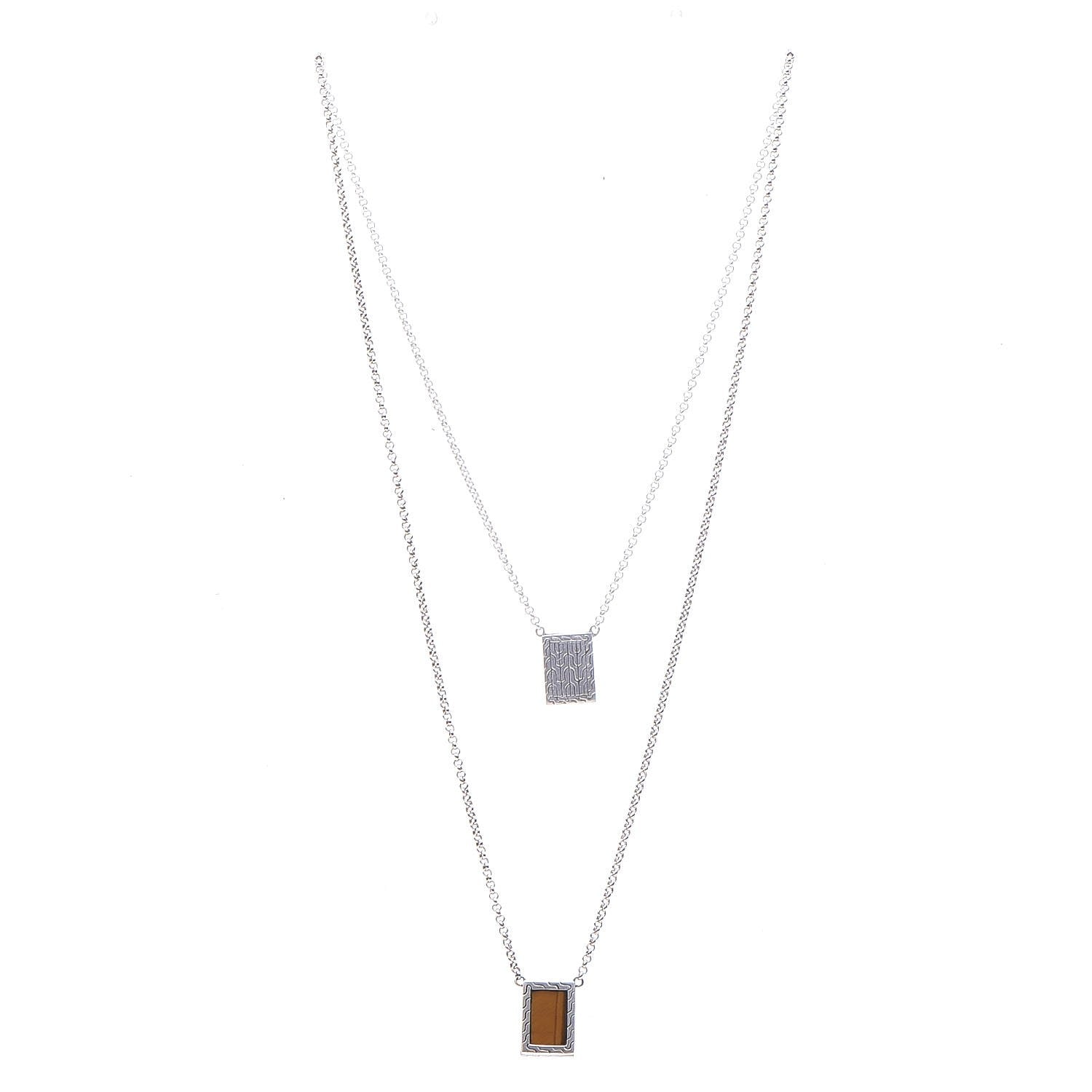 John Hardy Sterling Silver Tiger's Eye Black Onyx Classic Chain Necklace 7 of 9