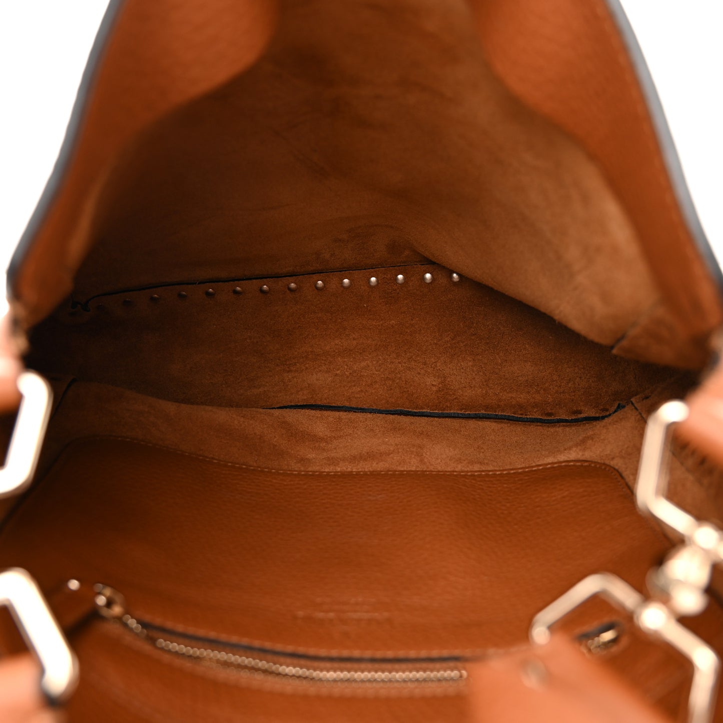 Pebbled Calfskin Large Rockstud Flip-Lock Messenger Bag Light Cuir