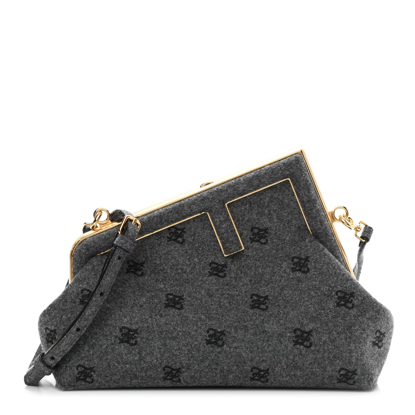 Flannel Karligraphy Embroidered Small Fendi First Grey