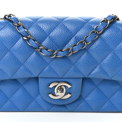 Chanel Caviar Quilted Mini Rectangular Flap Blue 8 of 10