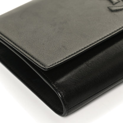 Saint Laurent Calfskin Monogram Large Belle De Jour Clutch Black 8 of 9