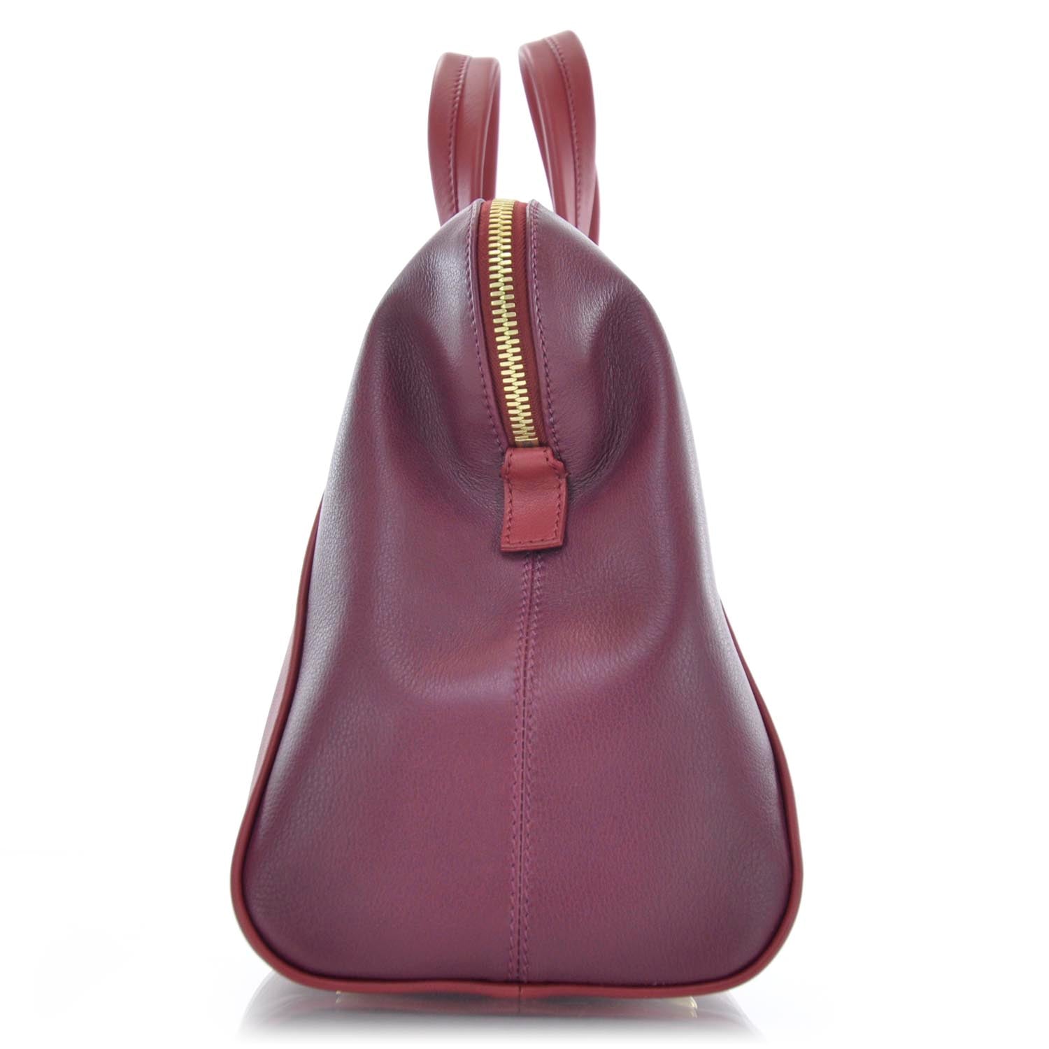 Fendi Vitello Capra Alabama Colorblock Large Chameleon Tote Ciliegia Bordeaux Ruby 4 of 11
