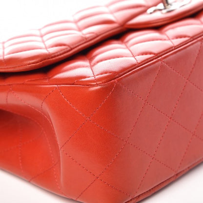 Chanel Lambskin Quilted Jumbo Double Flap Red 9 of 15