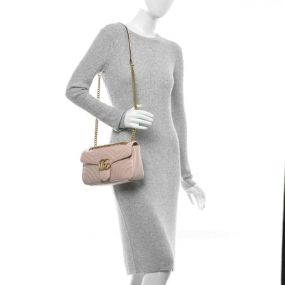 Gucci Calfskin Matelasse Small GG Marmont Shoulder Bag Perfect Pink 2 of 7