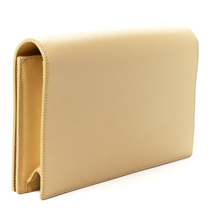 Saint Laurent Grain De Poudre Classic Kate Monogram Clutch Nude Powder 3 of 13