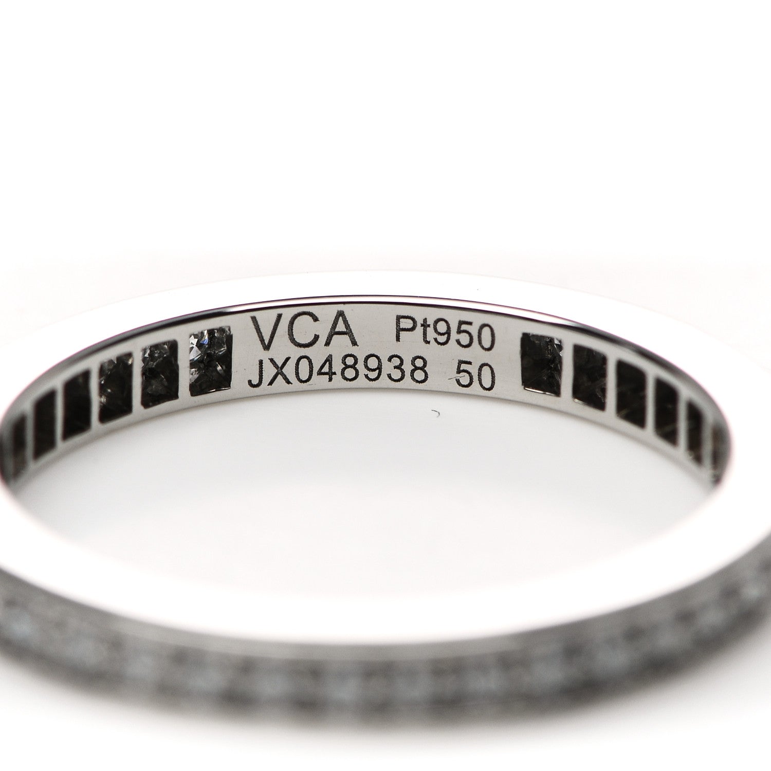 Van Cleef & Arpels Platinum Diamond 2.1mm Romance Wedding Band Ring 50 5.25 4 of 5
