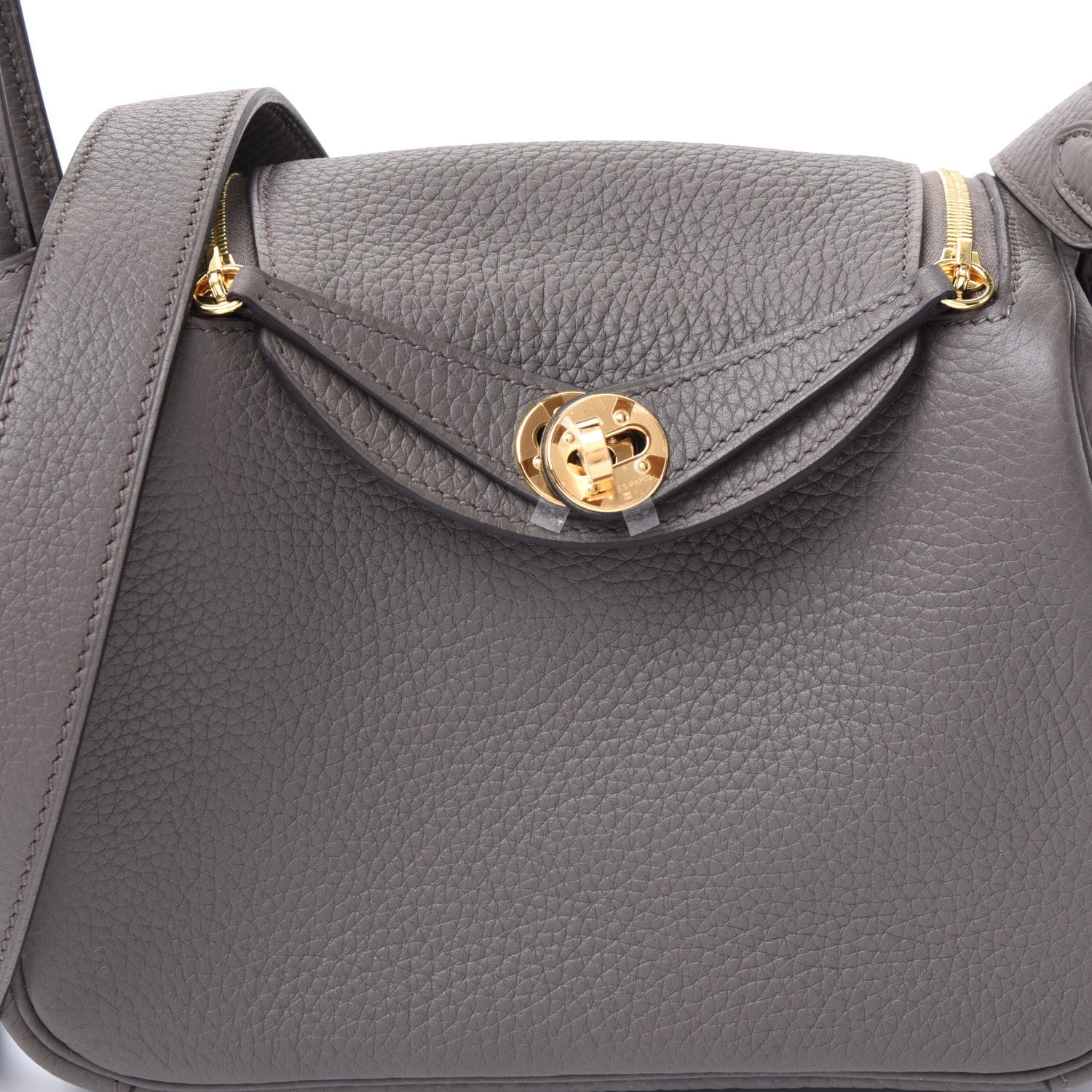 Hermes Taurillon Clemence Mini Lindy 20 Etain 10 of 11
