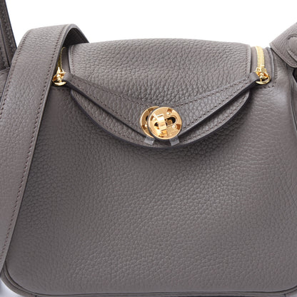 Hermes Taurillon Clemence Mini Lindy 20 Etain 10 of 11
