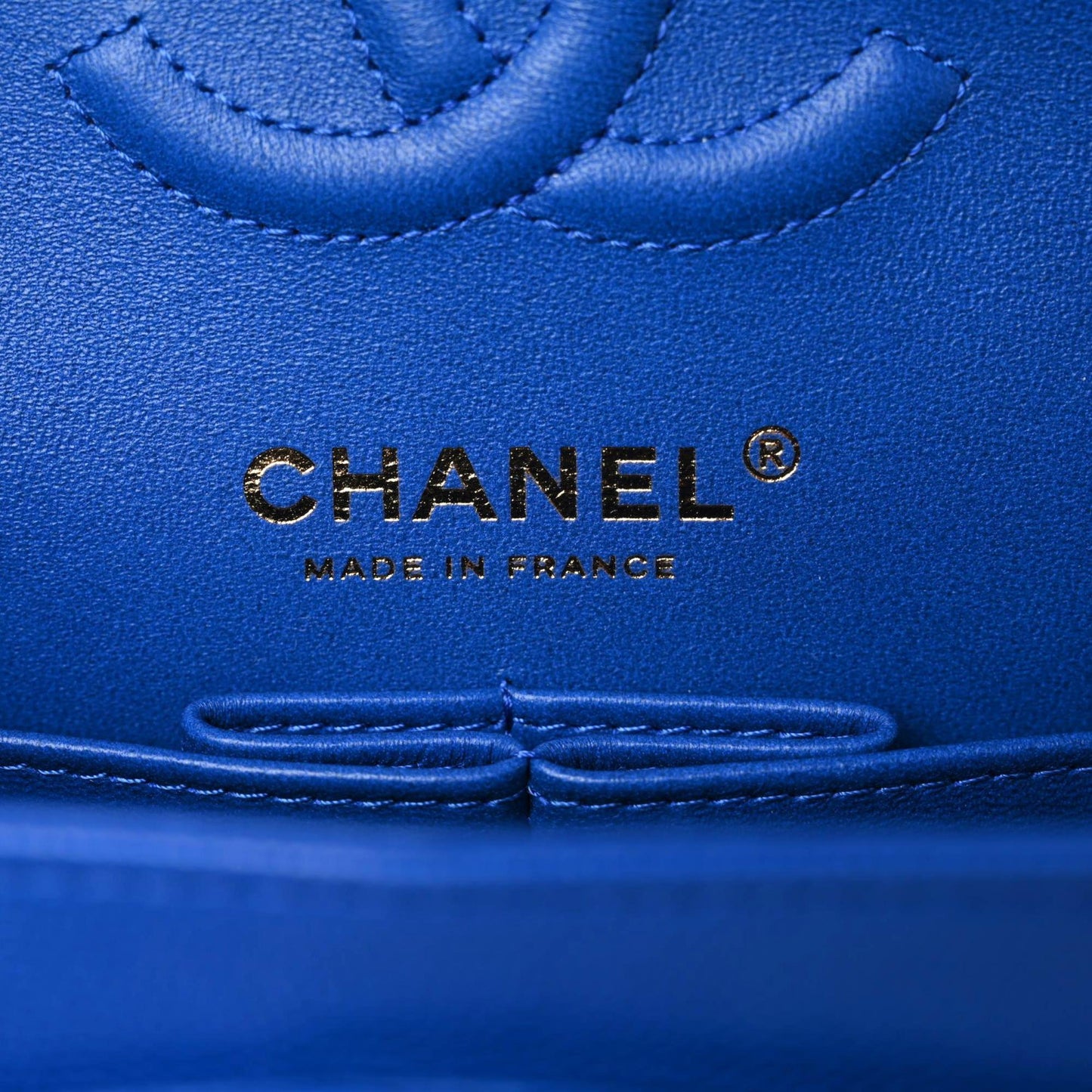 Caviar Quilted Small Double Flap Blue