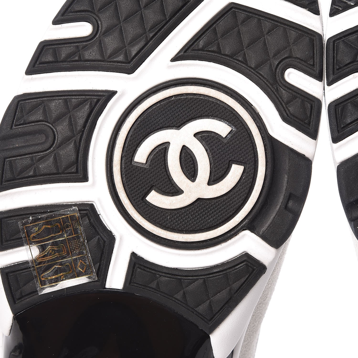 Chanel Suede Calfskin Womens CC Sneakers 39.5 White Silver Blue 6 of 9