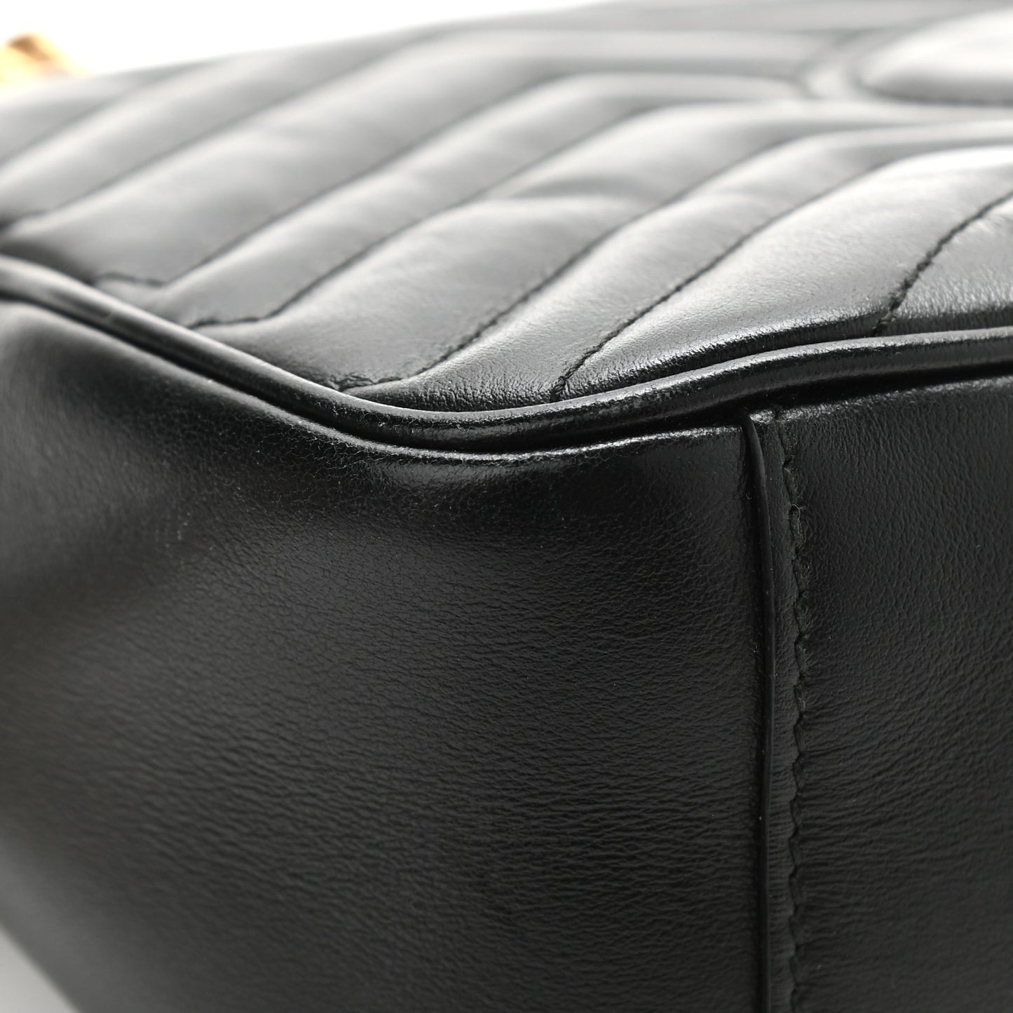 Calfskin Matelasse Small GG Marmont Shoulder Bag Black