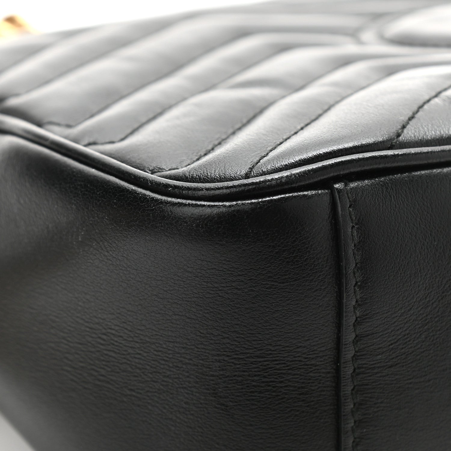 Gucci Calfskin Matelasse Small GG Marmont Shoulder Bag Black 11 of 15