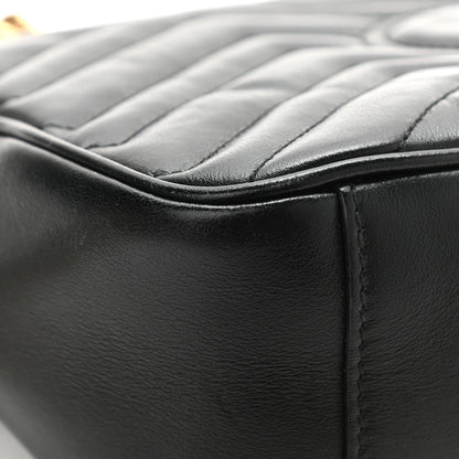 Gucci Calfskin Matelasse Small GG Marmont Shoulder Bag Black 11 of 15