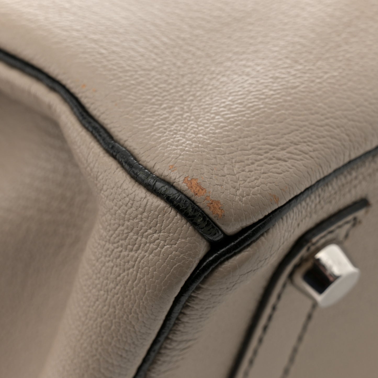 Chevre Mysore Horseshoe Birkin 30 Gris Tourterelle Black