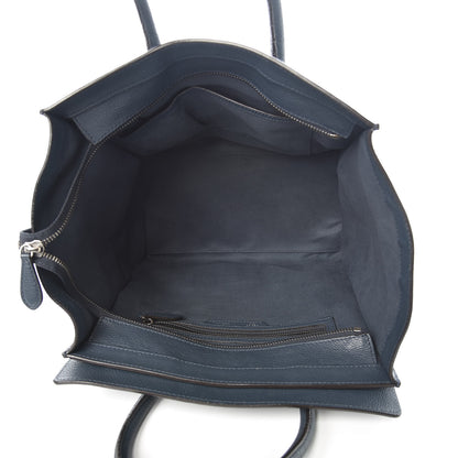 Celine Drummed Calfskin Mini Luggage Blue 5 of 10