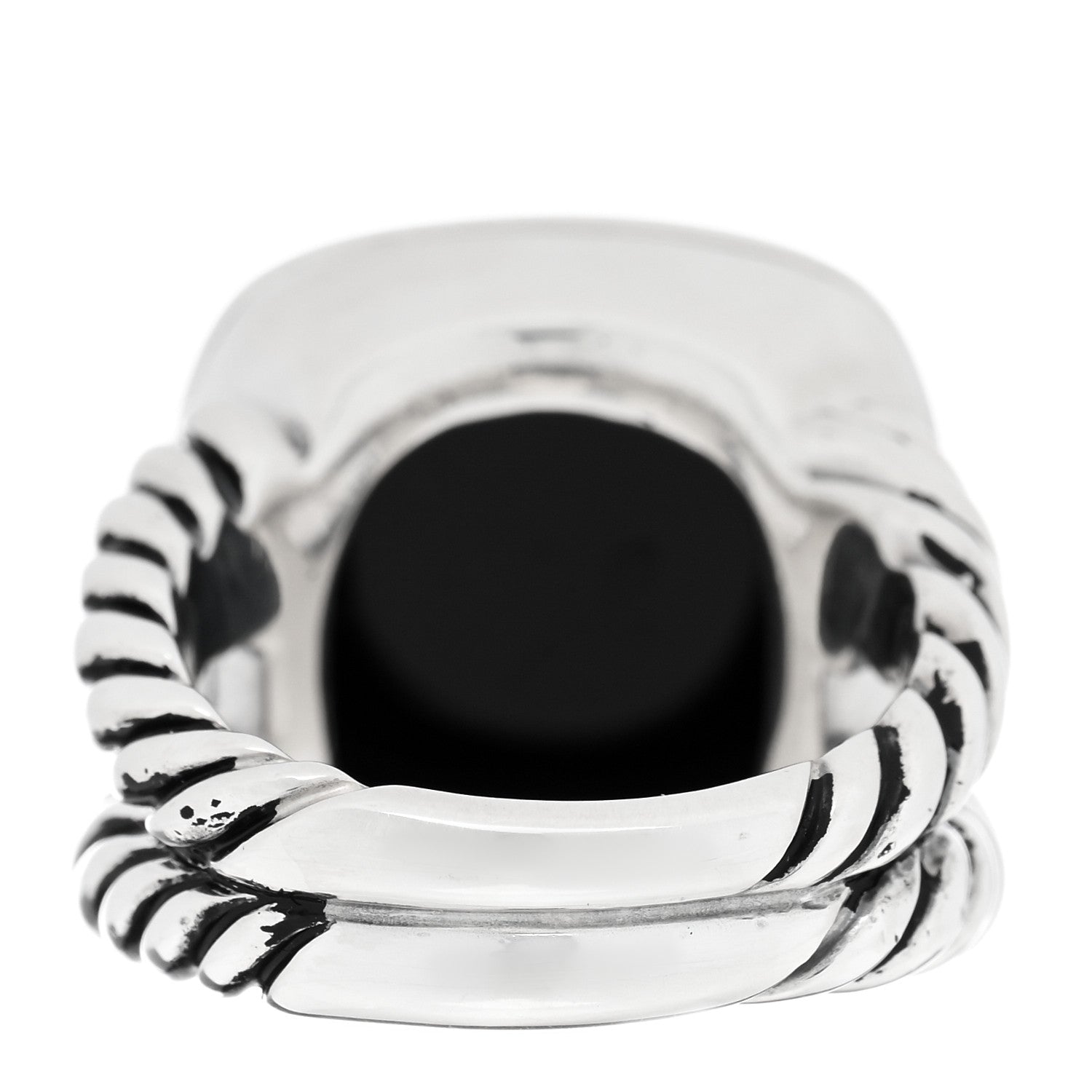 David Yurman Sterling Silver Black Onyx 14mm Albion Ring 52 6 4 of 5