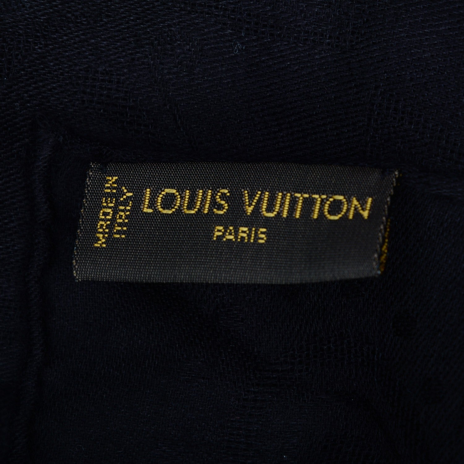 Louis Vuitton Cashmere Silk Sequin Scarf Black 4 of 5